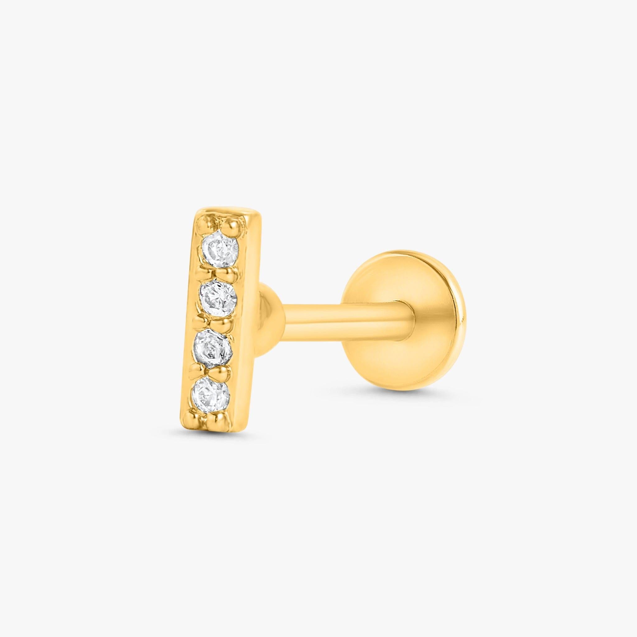 18k gold plated cubic flat back