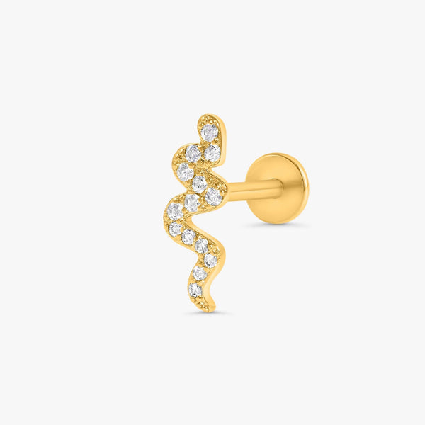 Color_Gold,Bar Type & Materials_Labret (Titanium);Snake Earring - EricaJewels