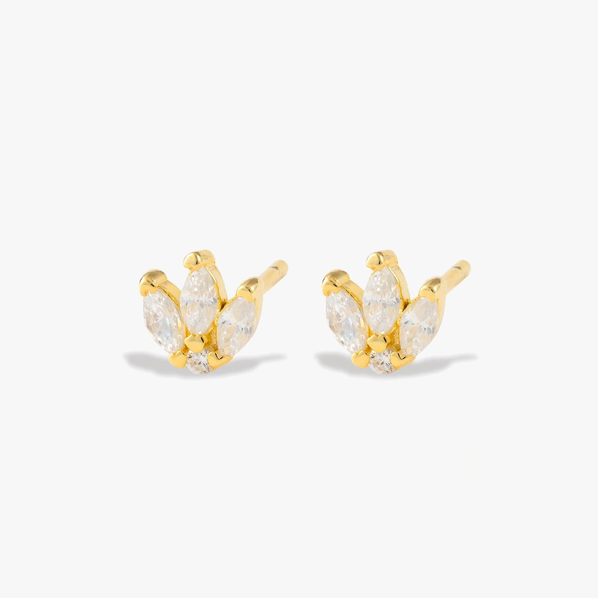 Three leaves earring hot sale piece gold