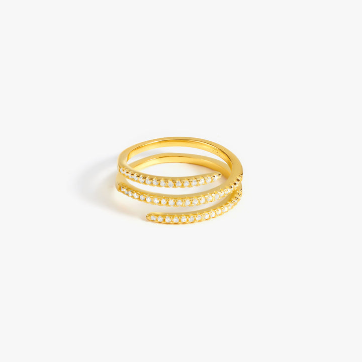 Crystal 3A CZ Thumb Spiral Ring | Adjustable Ring