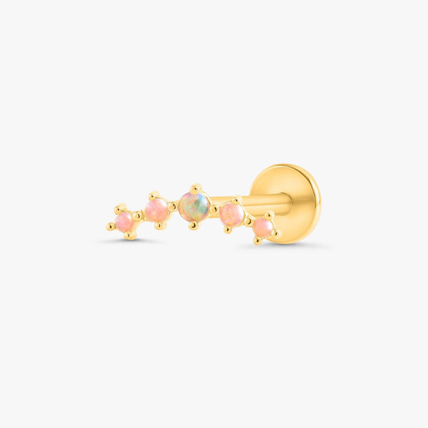Color_Gold,Bar Type & Materials_Labret (Titanium);Pink Opal Earrings - EricaJewels