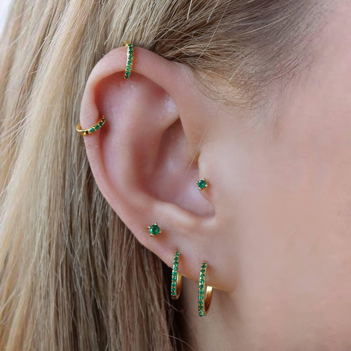 Emerald Stud Earrings & May Birthstone Studs - EricaJewels