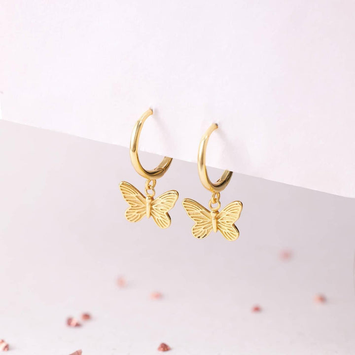 Butterfly Cartilage Earring & Drop Hoops - EricaJewels