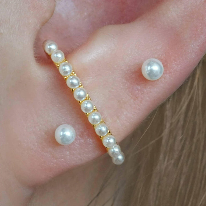 Minimalist Pearl Lobe Cuff Earring - EricaJewels