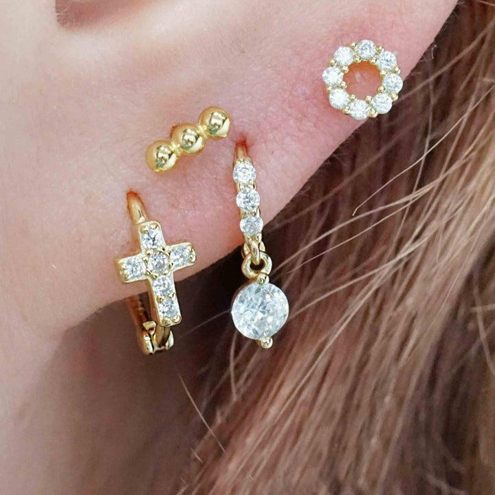 Diamond Huggie Earrings/Hoop Earrings Small Size - EricaJewels
