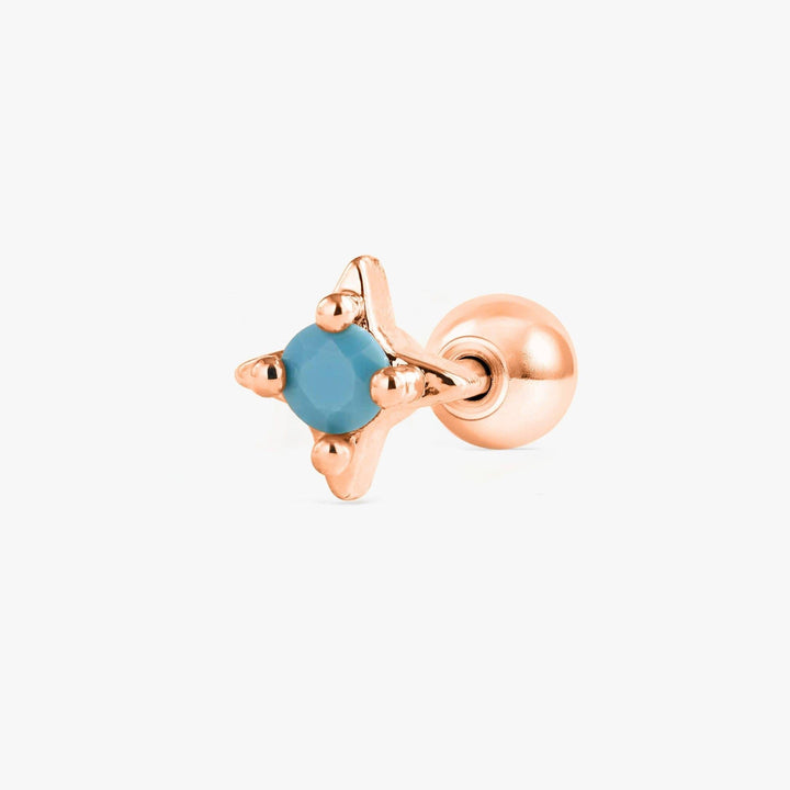Tiny Turquoise Star Flat Back Earring