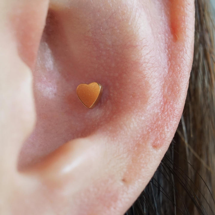Plain Heart Push Pin Nap Earrings-EricaJewels