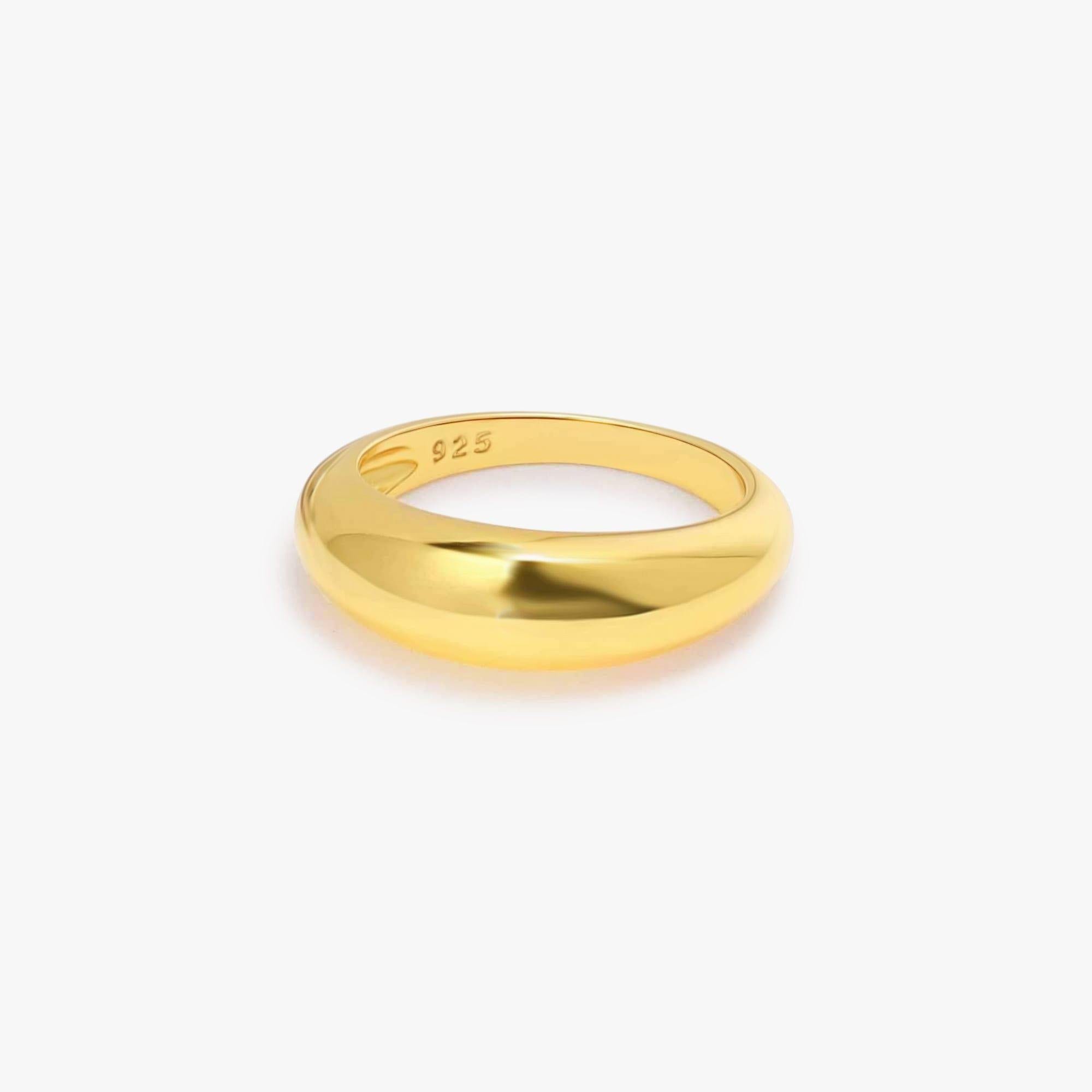 Gold Cigar Plain Band Ring – EricaJewels