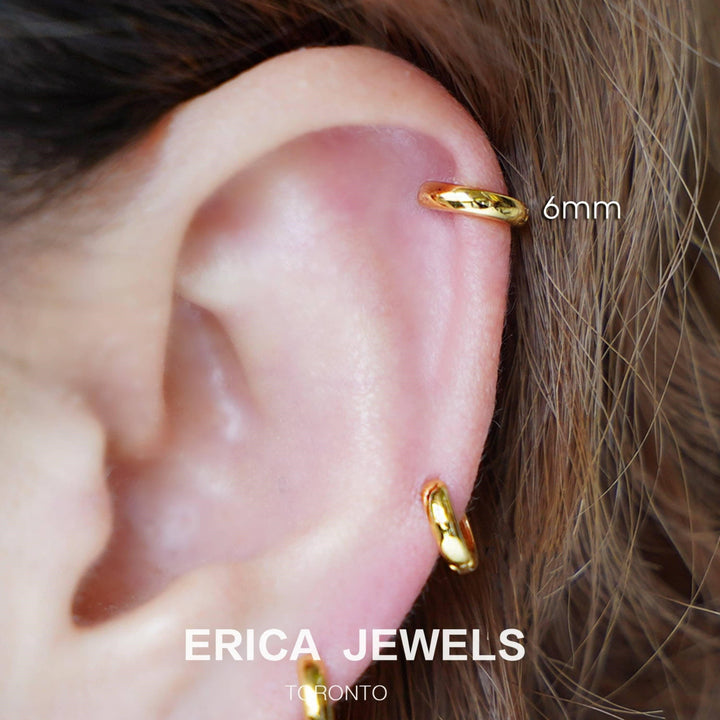 Simple Minimal Style Plain Huggie Hoop Earrings-EricaJewels