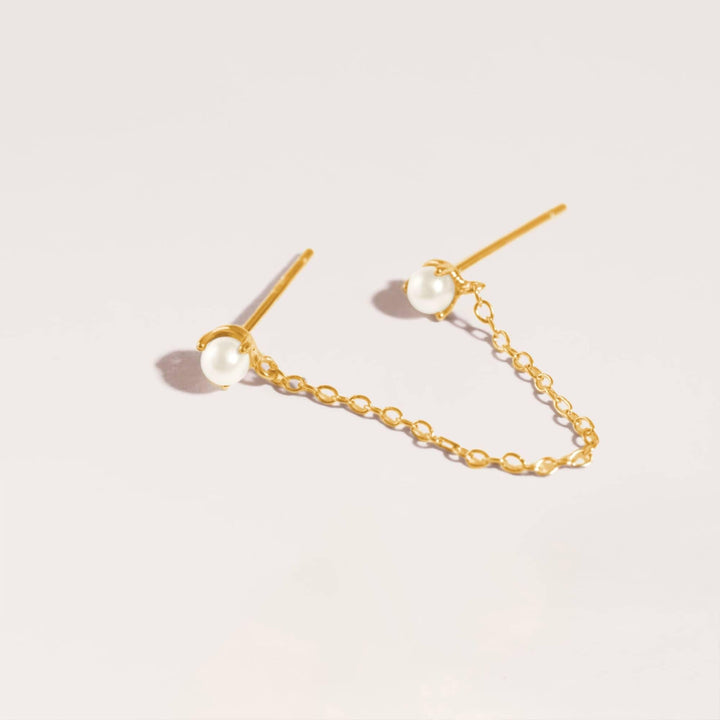 Pearl Chain Earrings - EricaJewels