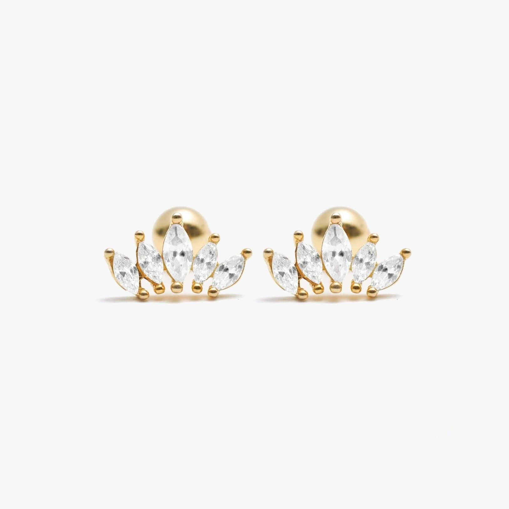 Kings Crown Piercing Earrings - EricaJewels