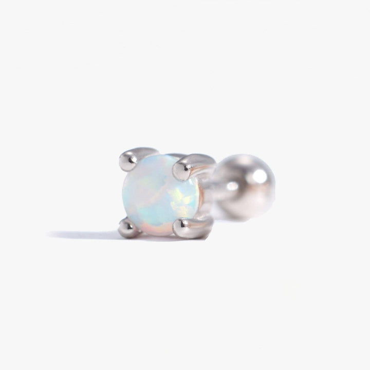 Muptile Sizes White Opal Srew Back Earrings-EricaJewels