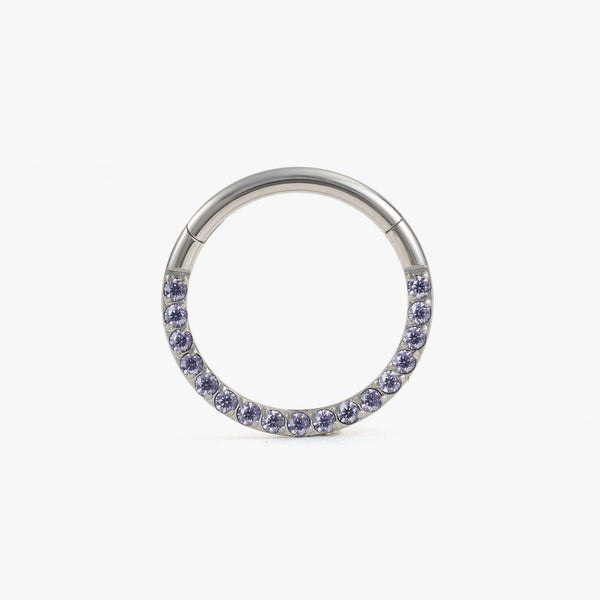 Titanium Amethyst Purple 3A CZ Daith Jewelry & Septum Rings