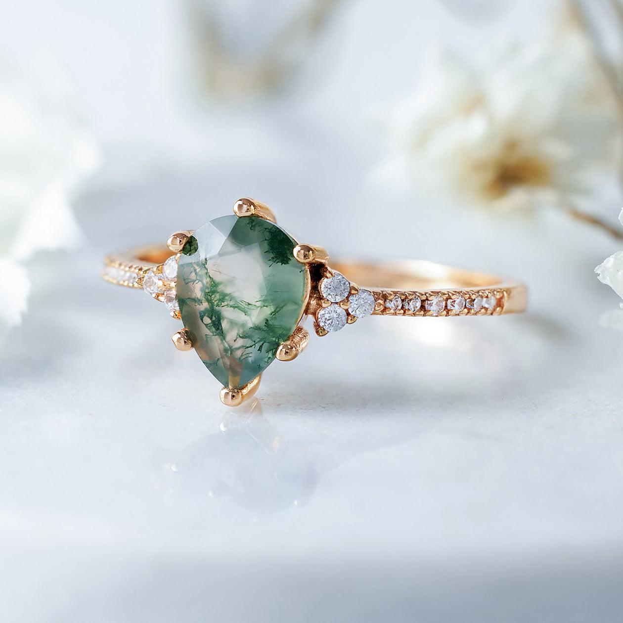 Moss Agate Engagement Ring Meaning - EricaJewels