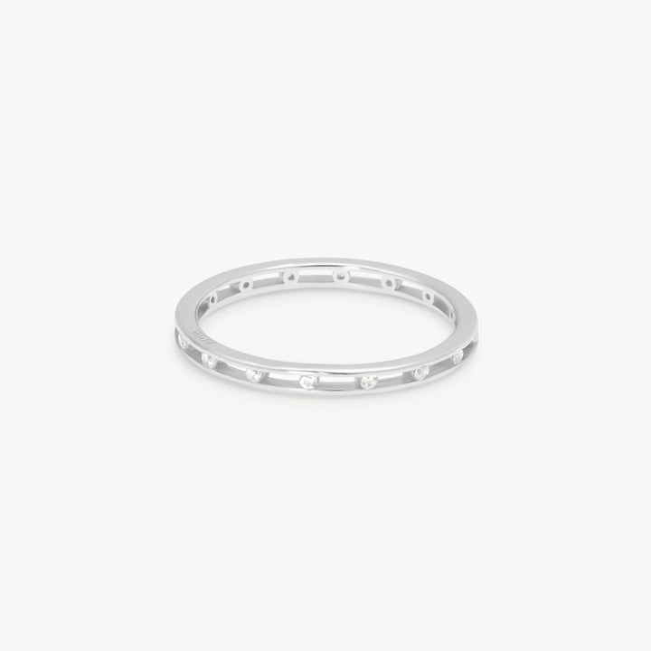 Sterling Silver Minimalist Crystal 3A CZ Ring