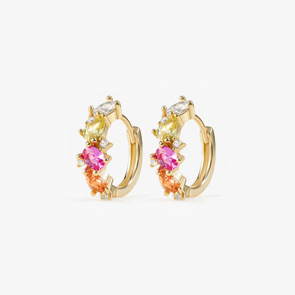 Rainbow Halloween Hoop Earrings