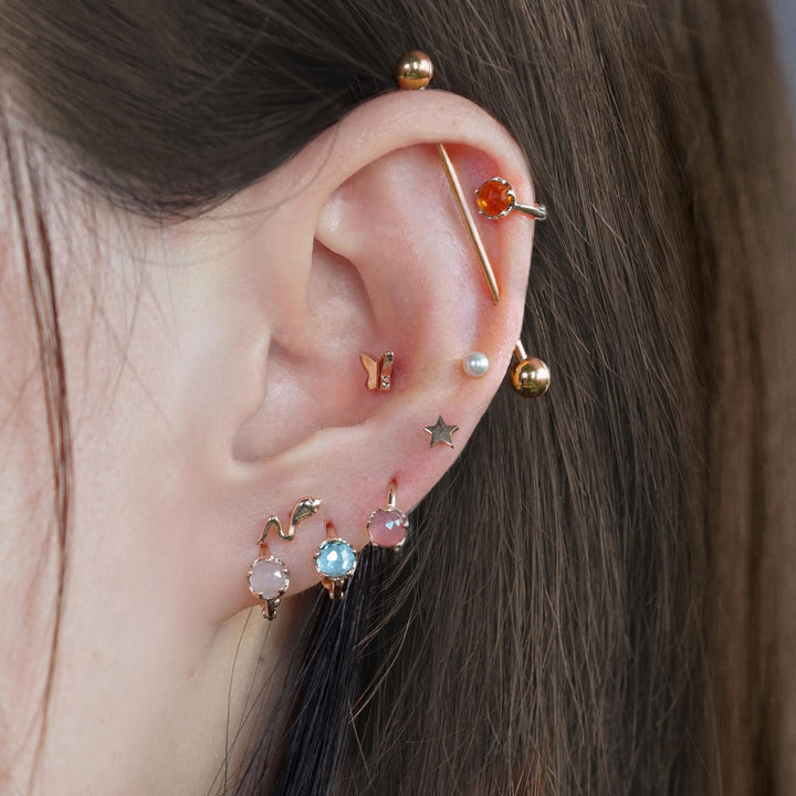 Limited Edition | Natural Gemstone Huggie Hoop Earrings