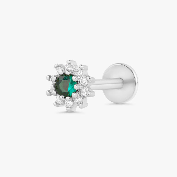 Emerald Flat Back Cartilage Earrings | EricaJewels