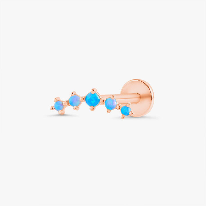 Curved Blue Opal 5 Stone Cartilage Piercing Earrings | Blue Opal Earrings – EricaJewels