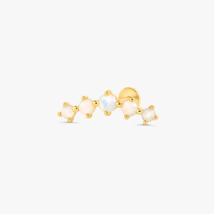 Helix Piercing Earrings | Curved White Moonstone Earrings - EricaJewels