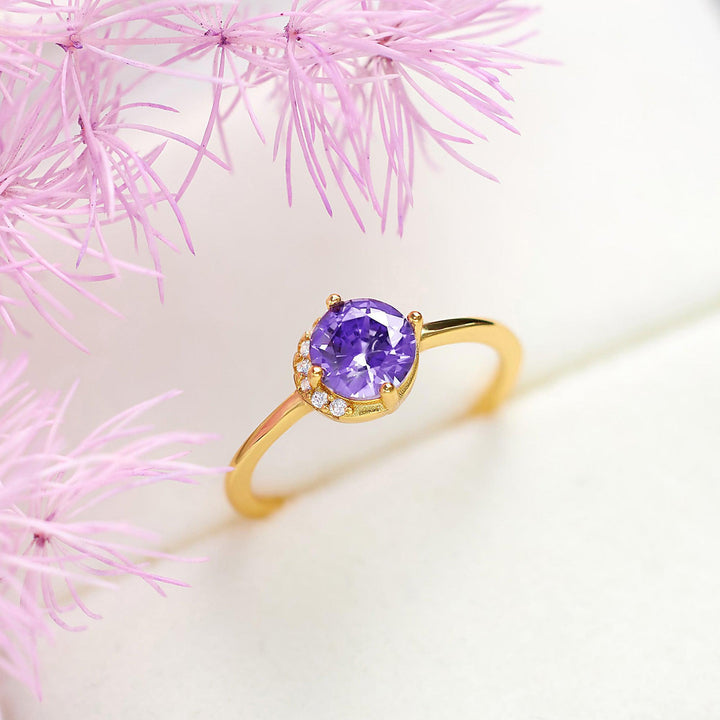 Amethyst Gold Ring | Purple Amethyst Ring