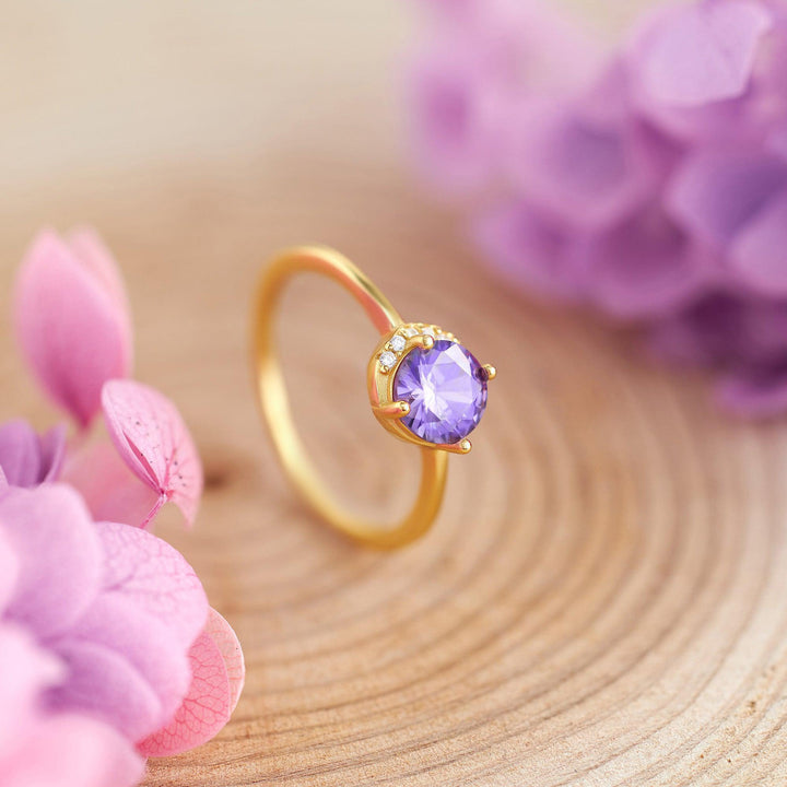 Amethyst Gold Ring | Purple Amethyst Ring