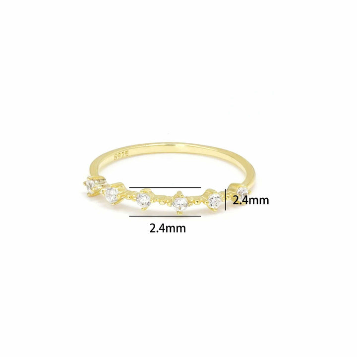 Gold Crystal 3A CZ Eternity Ring