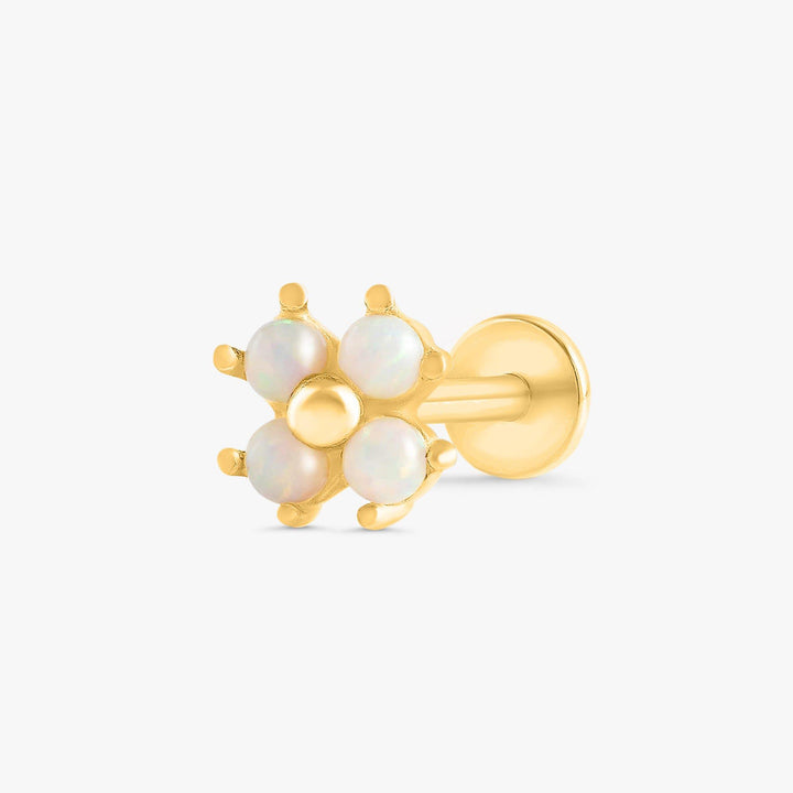 White Opal Lotus Earrings - EricaJewels