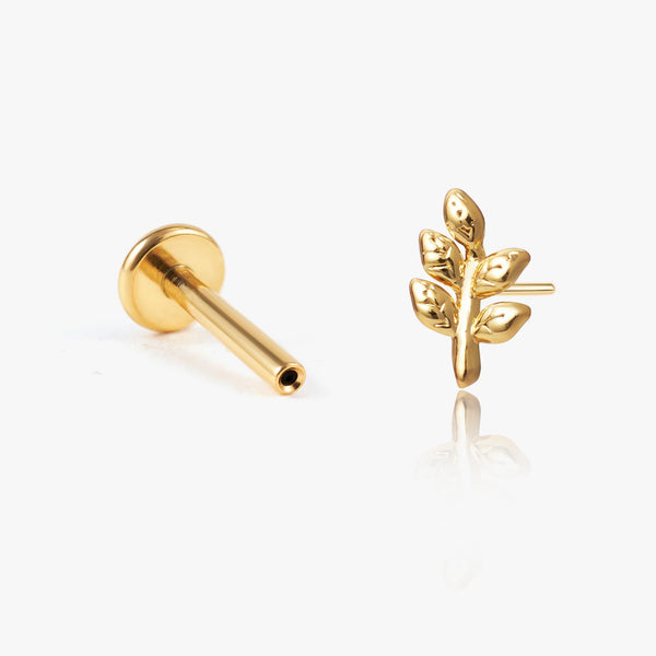 Plain Leaf Push Pin Flat Back Stud