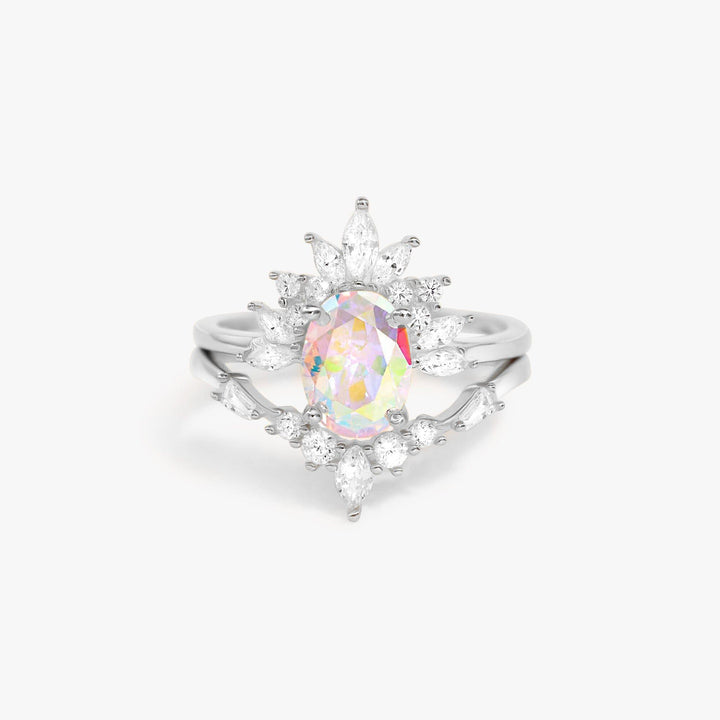 White AB 3A CZ Moissanite Solitaire Dainty Ring