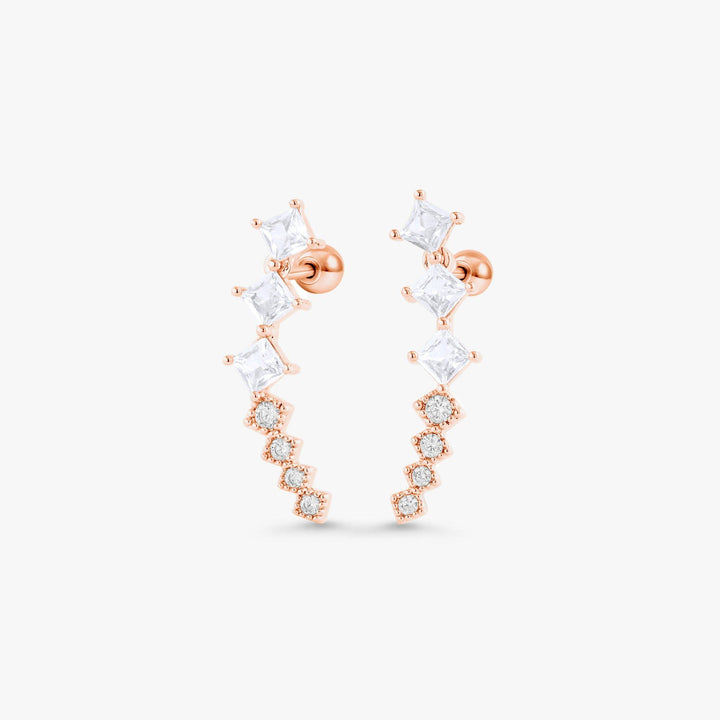 Triple Square Piercing Earrings - EricaJewels
