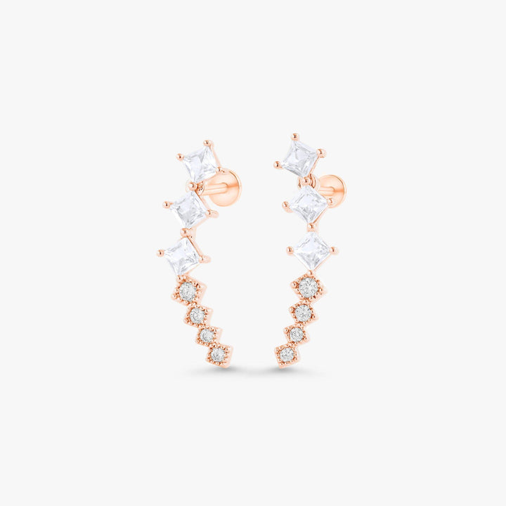 Triple Square Piercing Earrings - EricaJewels