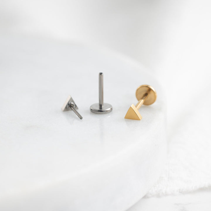 Mini Plain Triangle Push Pin Piercing Earring