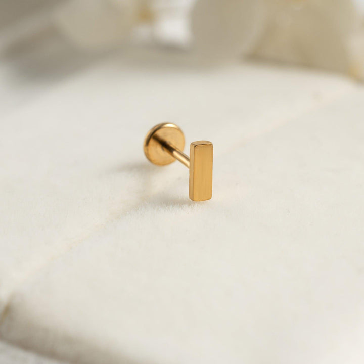 Mini Plain Baguette Push Pin Piercing Earring