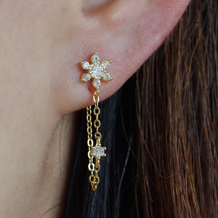 gold danging earrings