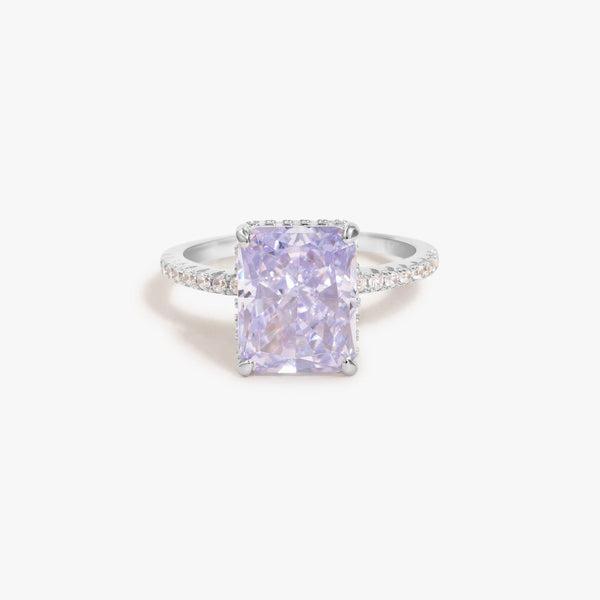 8A Lavender Crystal CZ Baguette Ring