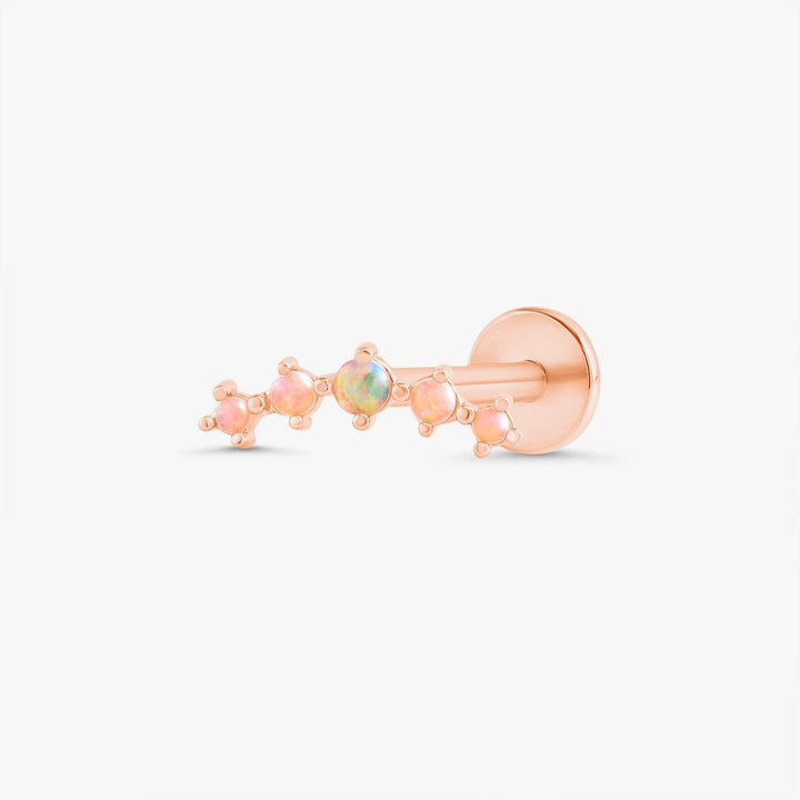 Pink Opal 5 Stone Cartilage Piercing Earrings | Buy Opal Cartilage Earrings - EricaJewels