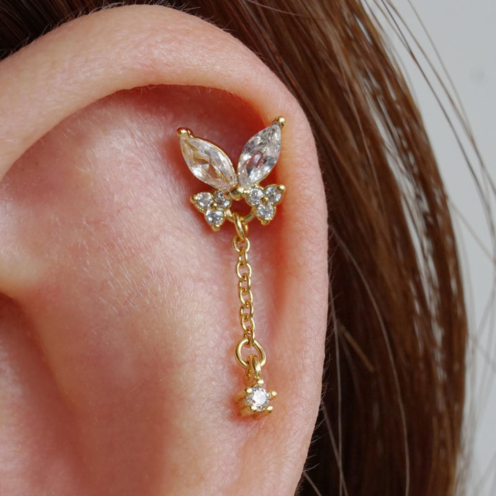 butterfly flat back earring