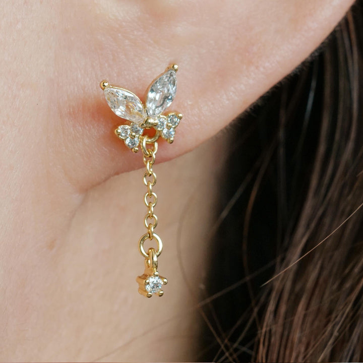 butterfly flat back drop earring