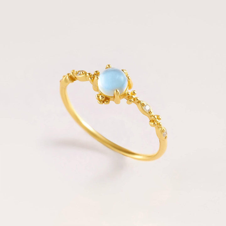 Dainty Blue Moonstone Ring & Sterling Silver Ring