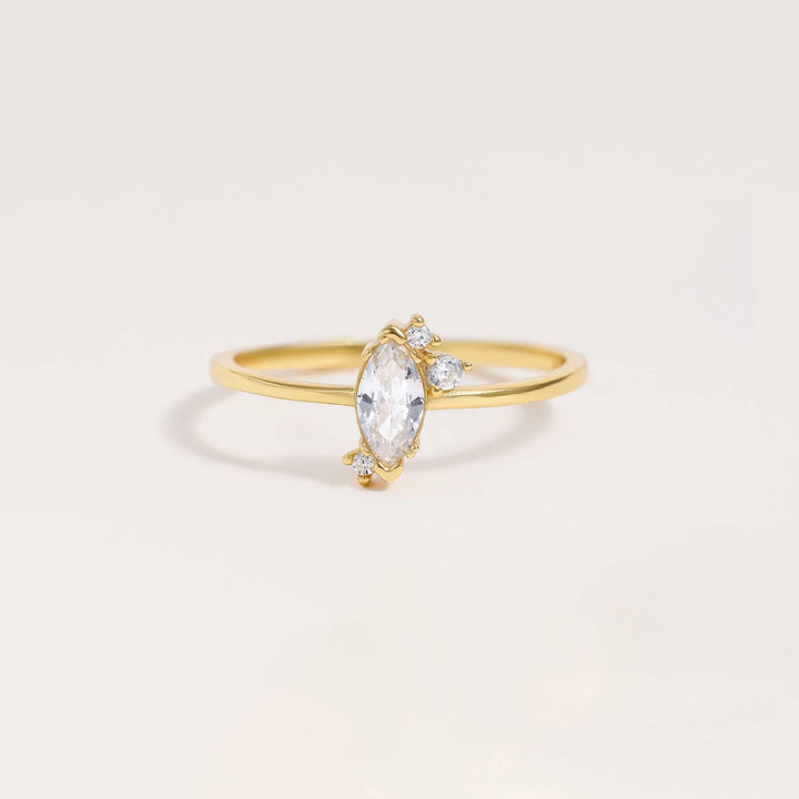 Dainty Crystal 3A CZ Marquise Promise Ring