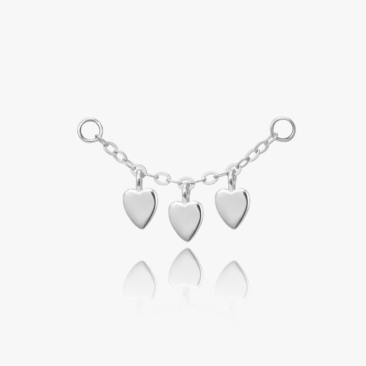 Heart Chain Link Earring Silver