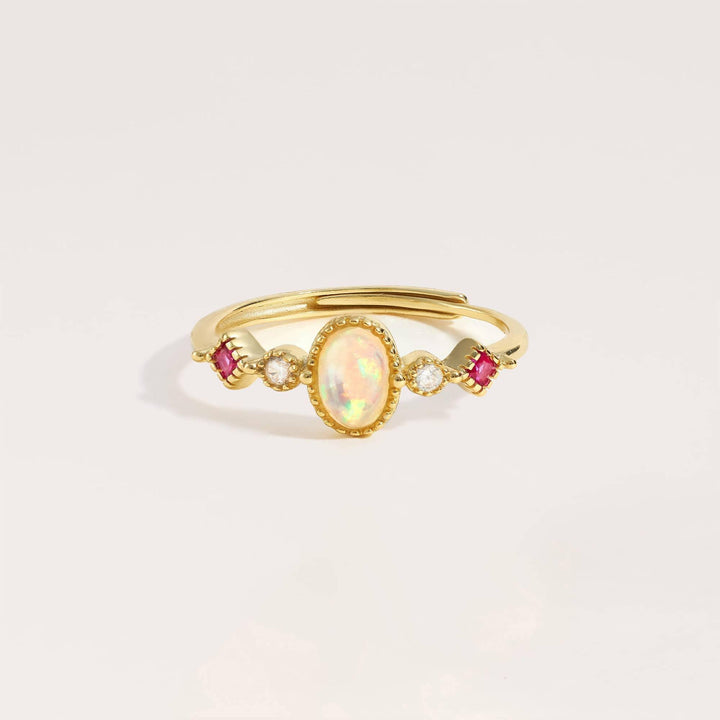 Natural White Opal Anniversary Ring