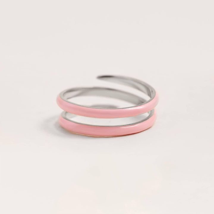 Pink Enamel Open Claw Ring