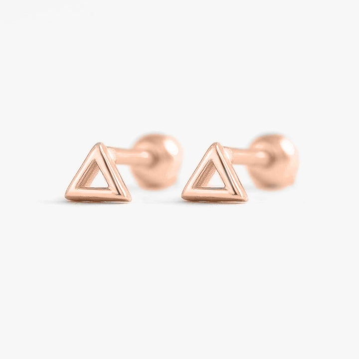 Tiny Plain Triangle Screw Back Earrings