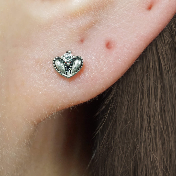 Heart Titanium Barbell Piercing Earring | Halloween Gift-EricaJewels