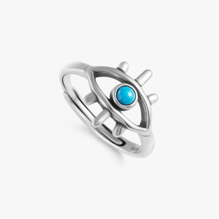 Adjustable Turquoise Evil Eye Ring