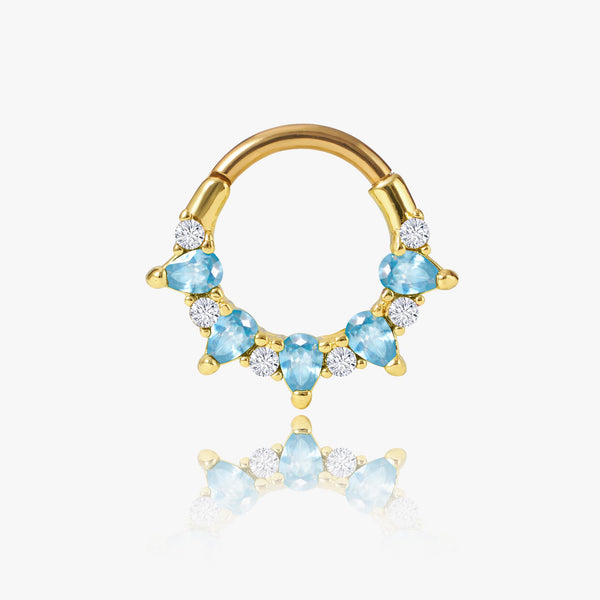 aquamarine hoop clicker earring

