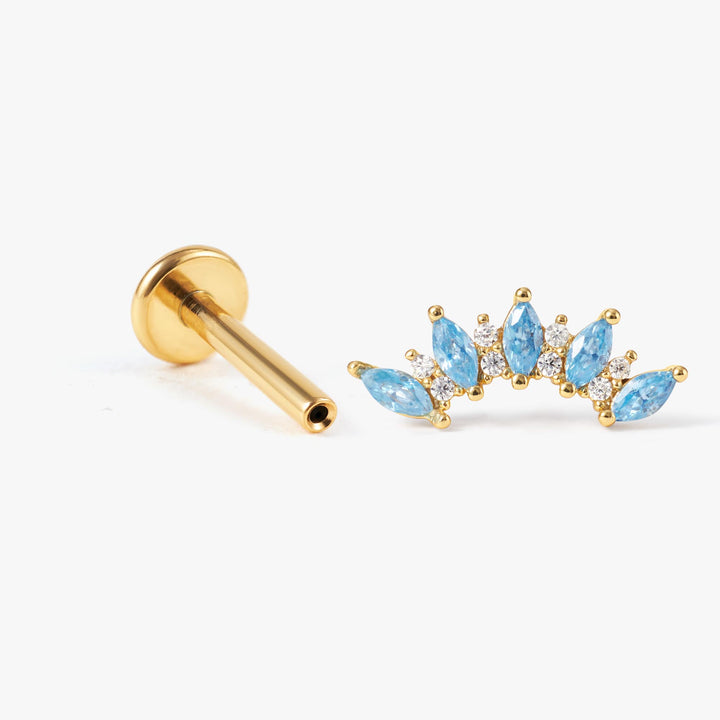 aquamarine crown  stud earrings