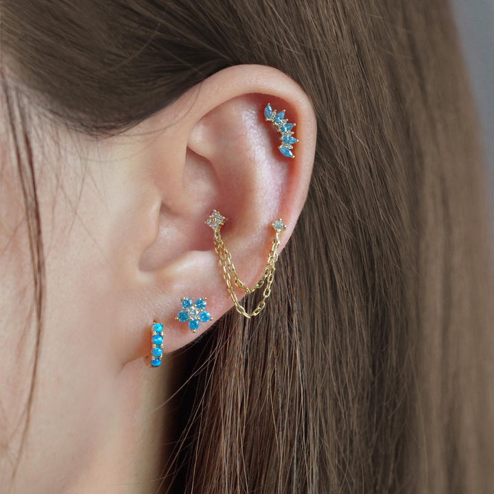 aquamarine ear piercing earrings